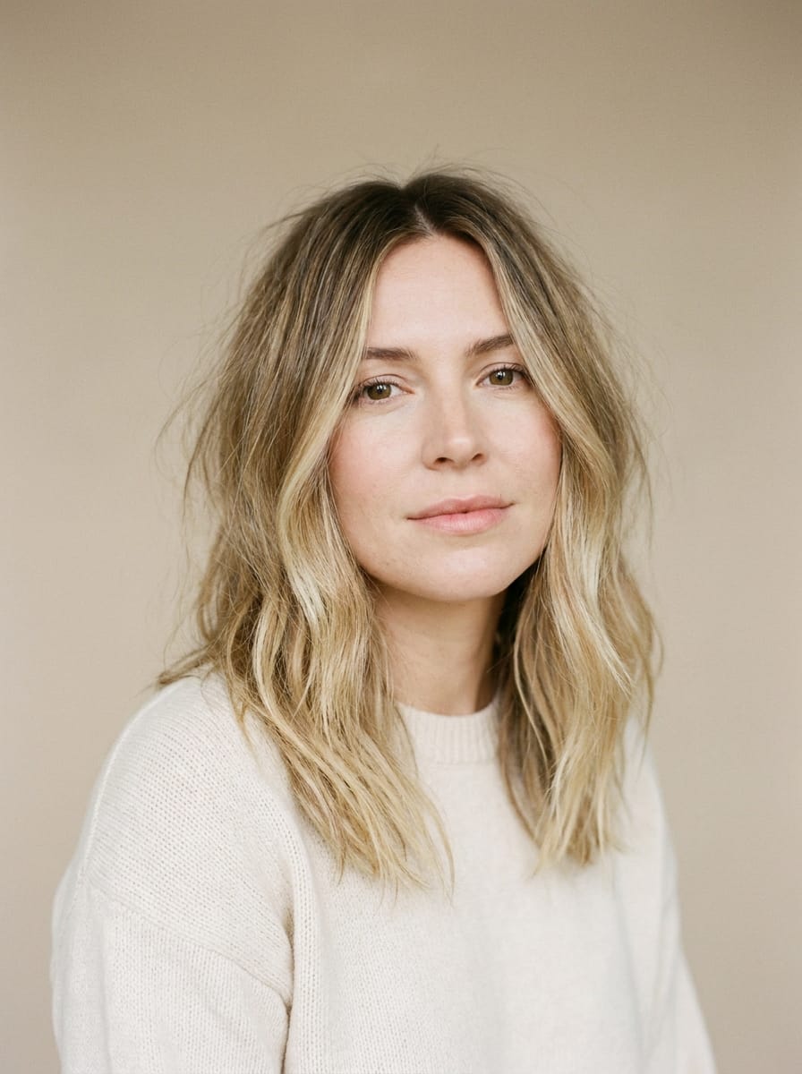 Natürliches Balayage Blond für einen pflegeleichten Look - Blondes Balayage